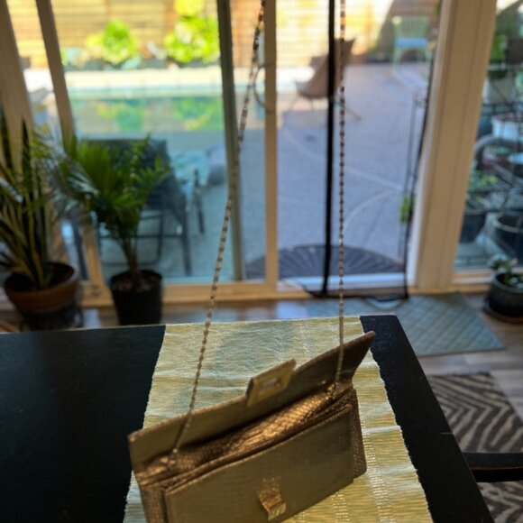 Pewter Envelope Python Stamped Evening Bag - Picture 5 of 7